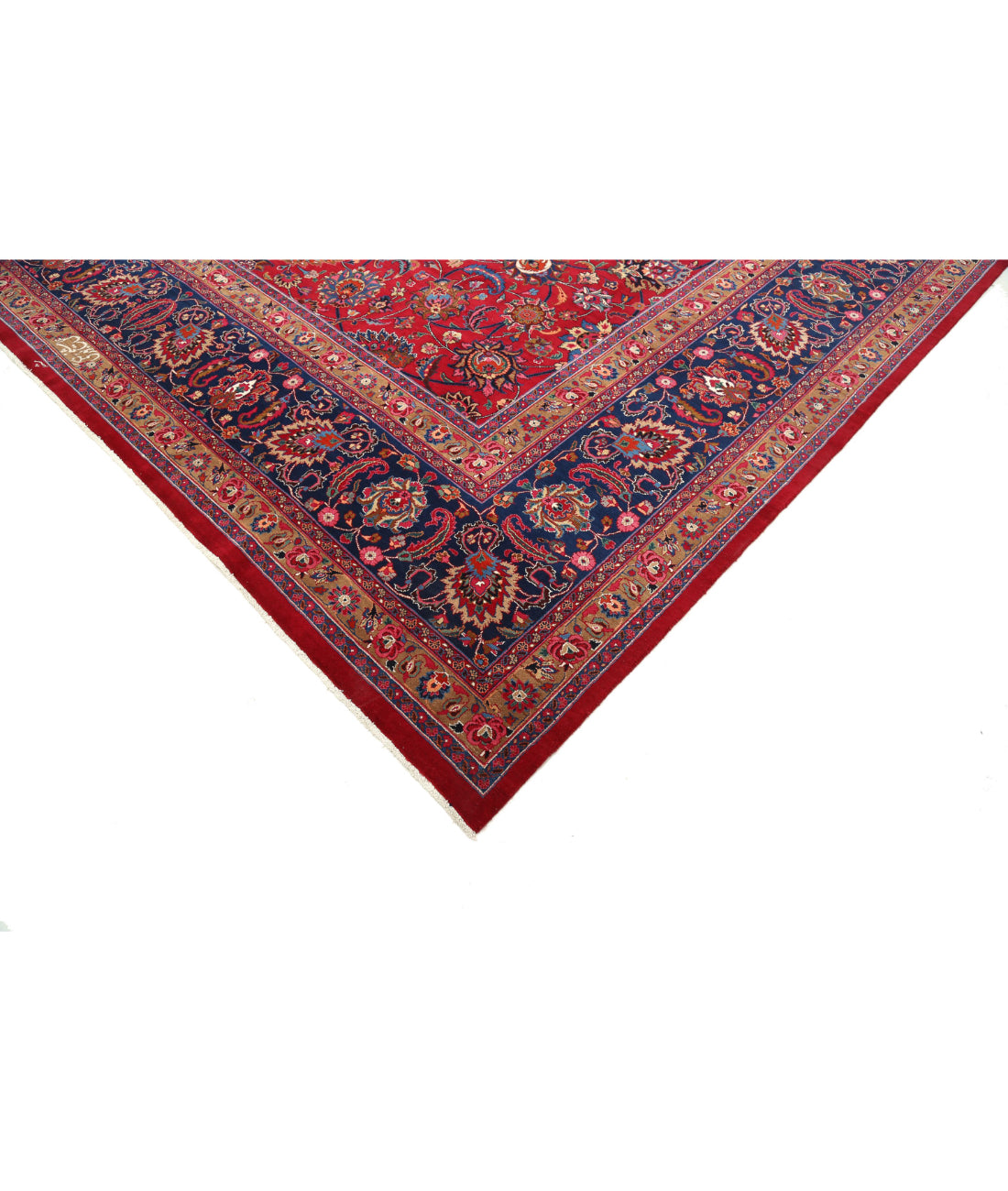 Mashad 11'8'' X 18'0'' Hand-Knotted Wool Rug 11'8'' x 18'0'' (350 X 540) / Red / Blue