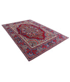 Kerman 6'11'' X 9'9'' Hand-Knotted Wool Rug 6'11'' x 9'9'' (208 X 293) / Red / Blue