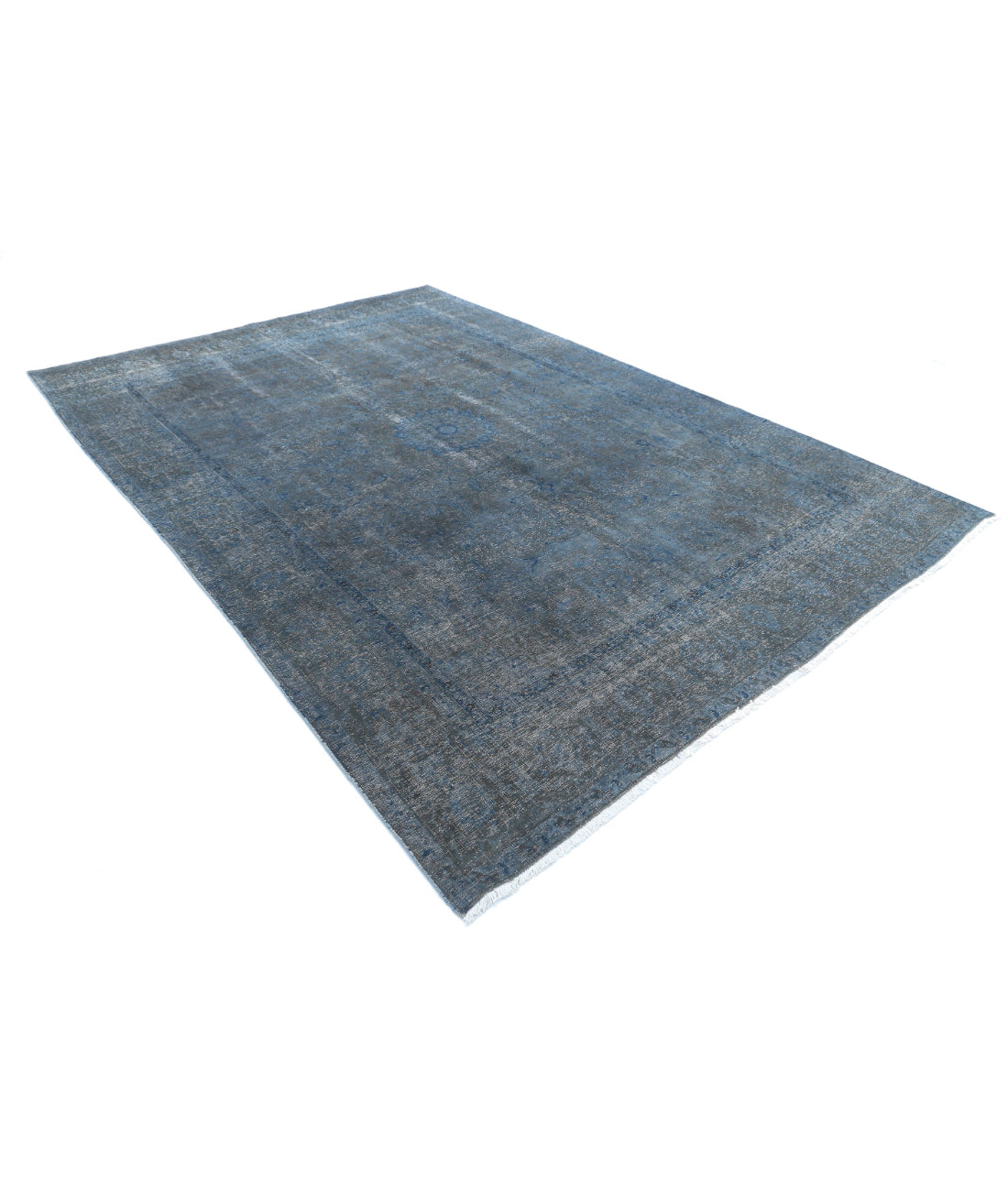 Overdye 7'8'' X 10'11'' Hand-Knotted Wool Rug 7'8'' x 10'11'' (230 X 328) / Blue / Charcoal