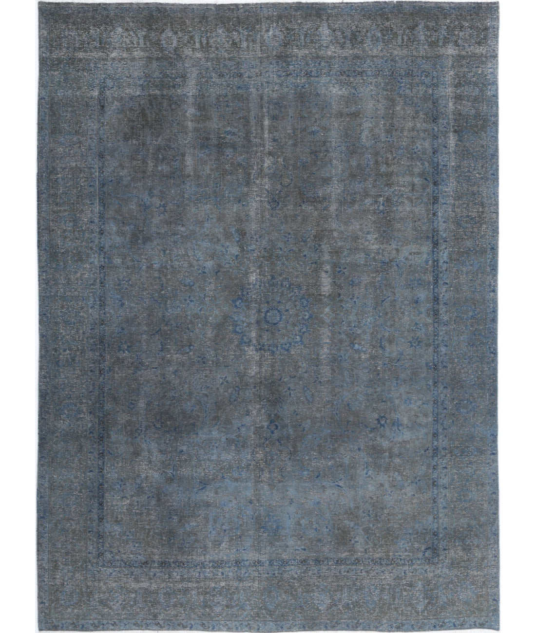 Overdye 7'8'' X 10'11'' Hand-Knotted Wool Rug 7'8'' x 10'11'' (230 X 328) / Blue / Charcoal