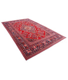 Mashad 7'8'' X 11'11'' Hand-Knotted Wool Rug 7'8'' x 11'11'' (230 X 358) / Red / Blue