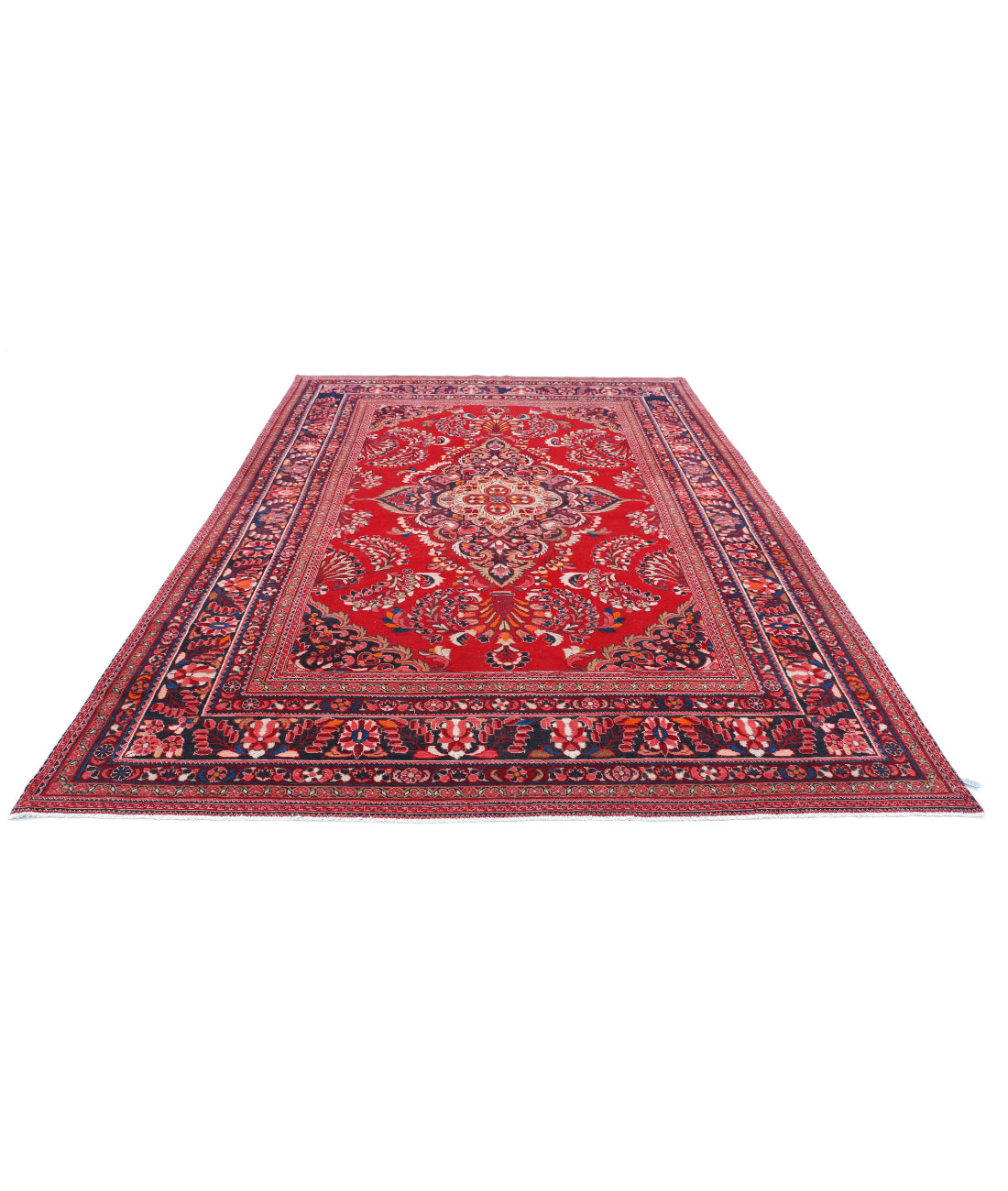 Mashad 7'8'' X 11'11'' Hand-Knotted Wool Rug 7'8'' x 11'11'' (230 X 358) / Red / Blue