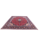 Mashad 9'8'' X 12'6'' Hand-Knotted Wool Rug 9'8'' x 12'6'' (290 X 375) / Red / Black