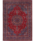 Mashad 9'5'' X 13'4'' Hand-Knotted Wool Rug 9'5'' x 13'4'' (283 X 400) / Red / Blue