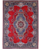 Mashad 10'7'' X 13'7'' Hand-Knotted Wool Rug 10'7'' x 13'7'' (318 X 408) / Red / Blue