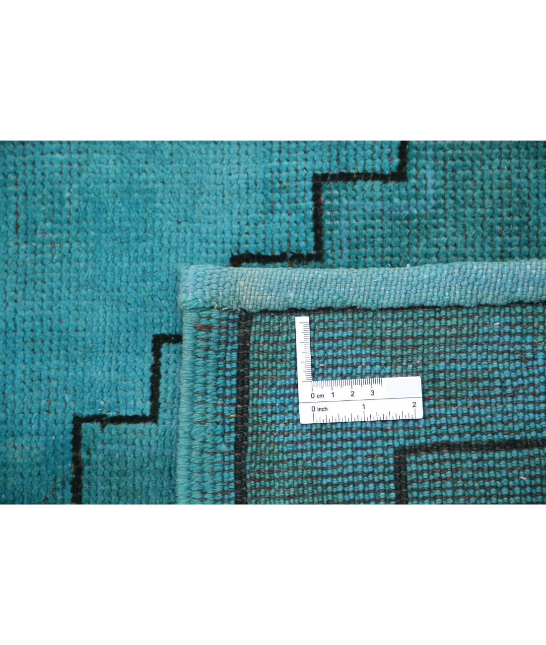 Overdye 6'3'' X 9'1'' Hand-Knotted Wool Rug 6'3'' x 9'1'' (188 X 273) / Teal / Charcoal