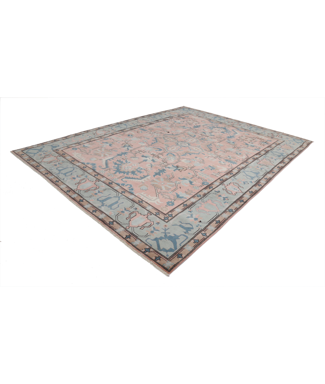 Vintage 8'9'' X 11'6'' Hand-Knotted Wool Rug 8'9'' x 11'6'' (263 X 345) / Pink / Blue