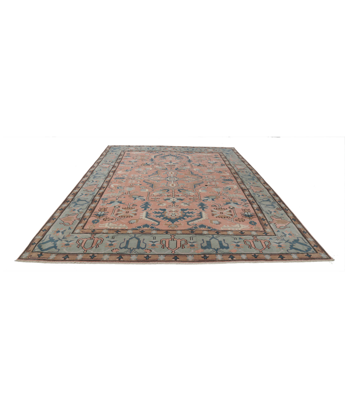 Vintage 8'9'' X 11'6'' Hand-Knotted Wool Rug 8'9'' x 11'6'' (263 X 345) / Pink / Blue