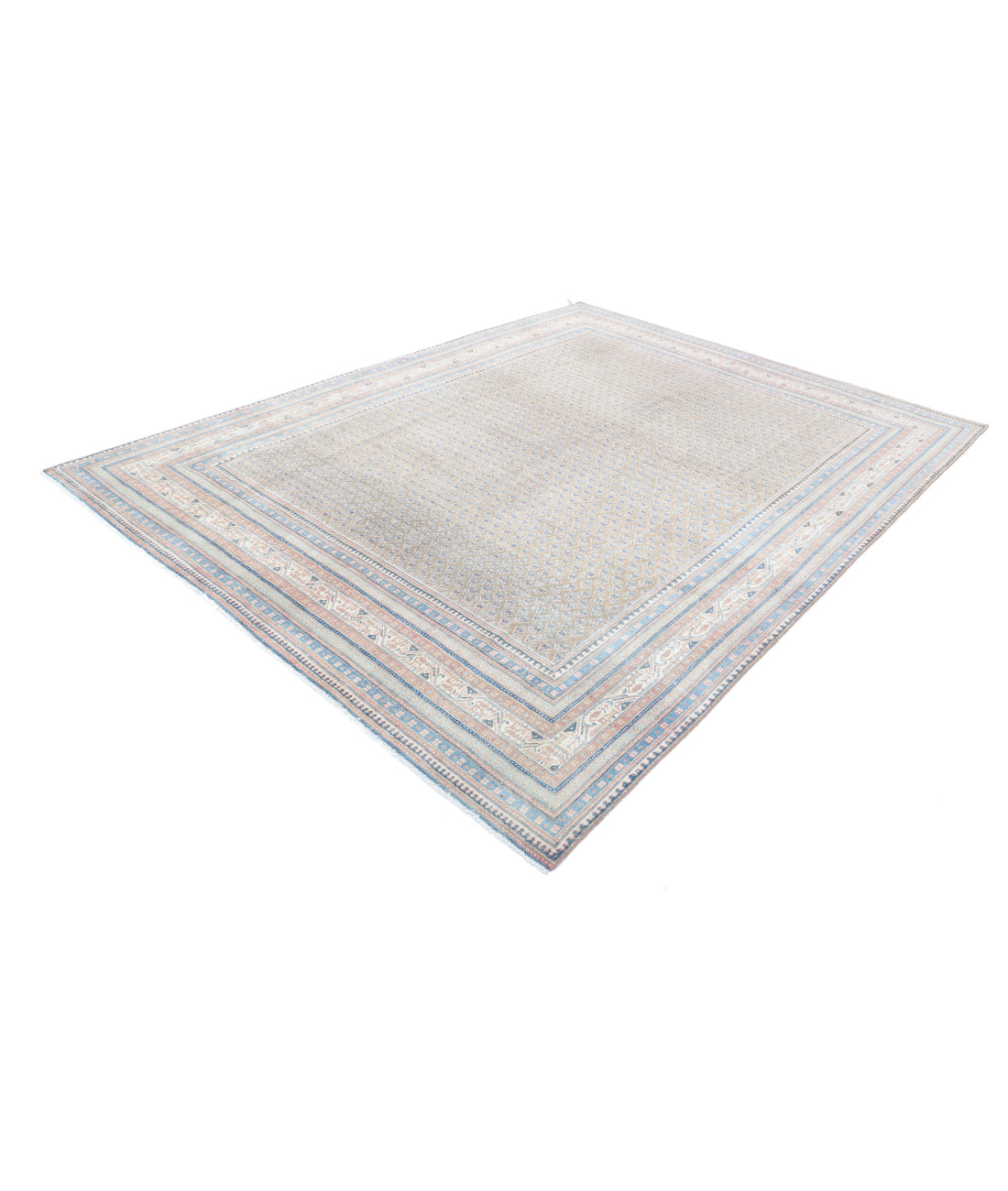 Vintage 7'8'' X 10'4'' Hand-Knotted Wool Rug 7'8'' x 10'4'' (230 X 310) / Taupe / Blue