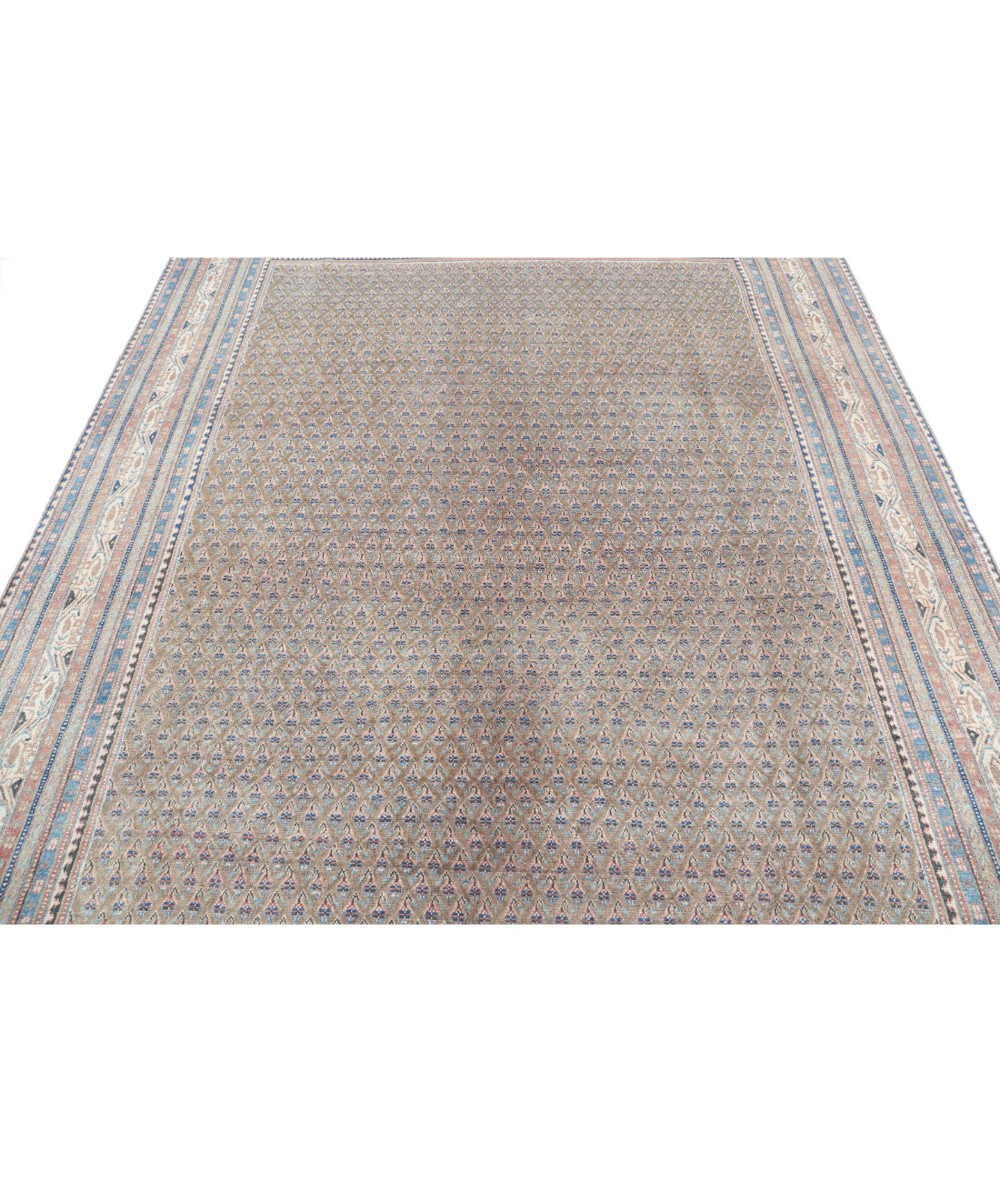 Vintage 7'8'' X 10'4'' Hand-Knotted Wool Rug 7'8'' x 10'4'' (230 X 310) / Taupe / Blue