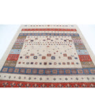 Gabbeh 8'0'' X 9'7'' Hand-Knotted Wool Rug 8'0'' x 9'7'' (240 X 288) / Ivory / Red