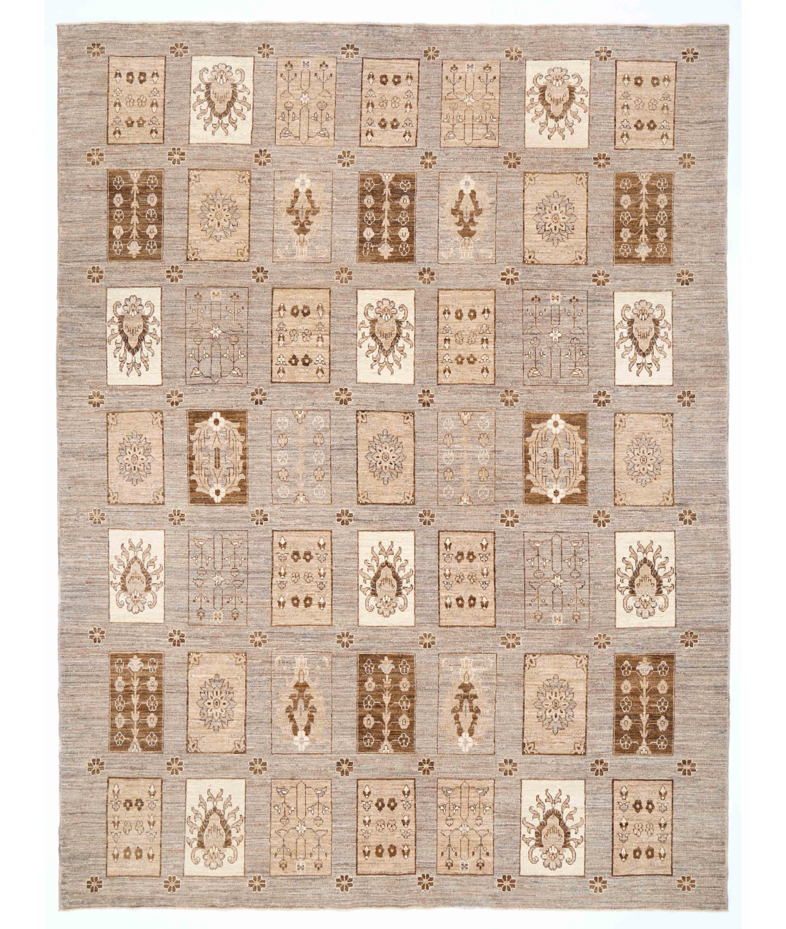 Hand Knotted Modcar Wool Rug 8' 9" X 11' 9" 8' 9" X 11' 9" (267 X 358) / Grey / Grey