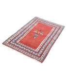 Gabbeh 2'4'' X 3'6'' Hand-Knotted Wool Rug 2'4'' x 3'6'' (70 X 105) / Rust / Blue