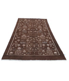 Gabbeh 4'9'' X 9'0'' Hand-Knotted Wool Rug 4'9'' x 9'0'' (143 X 270) / Brown / Ivory