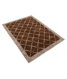 Modcar 4'0'' X 5'5'' Hand-Knotted Wool Rug 4'0'' x 5'5'' (120 X 163) / Brown / Brown