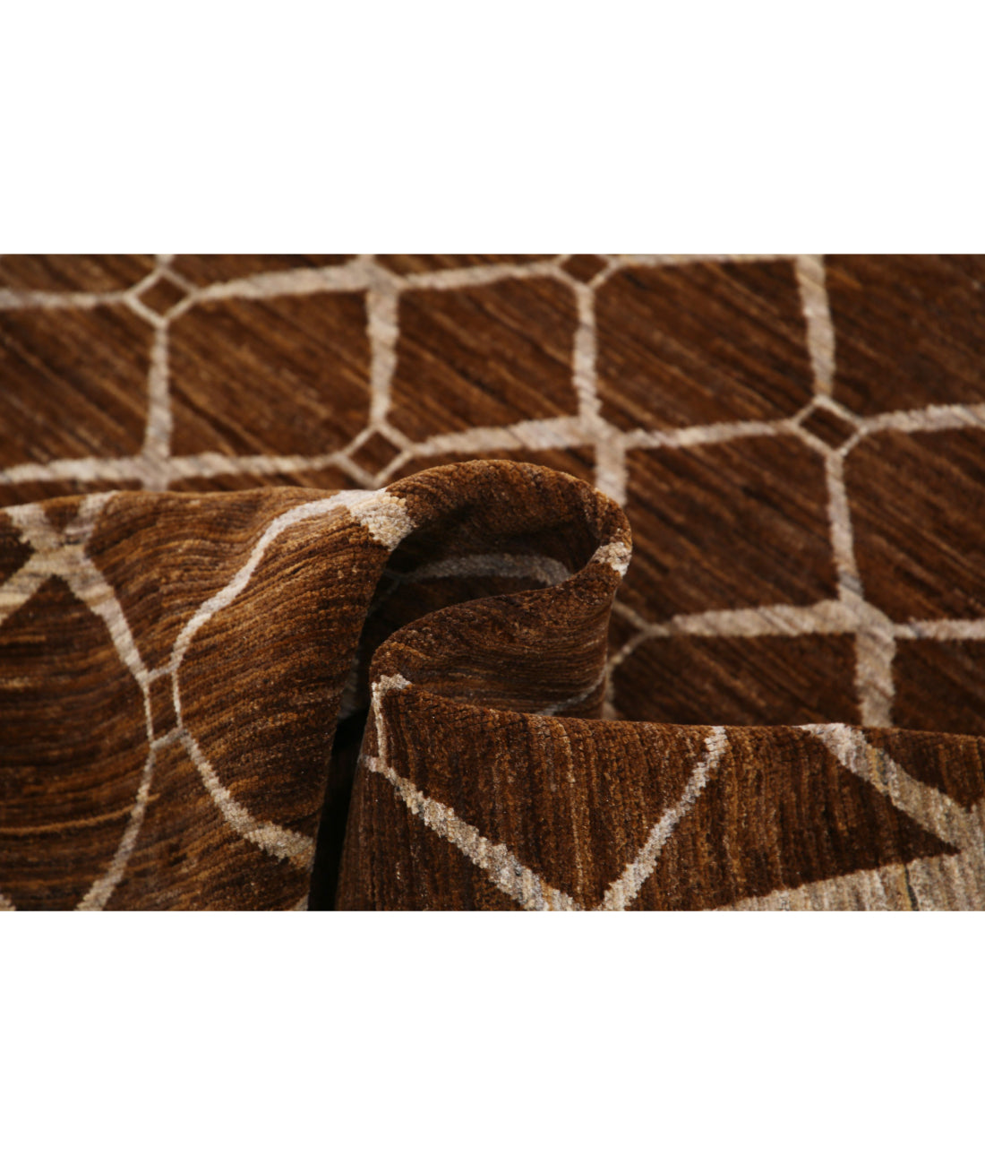 Modcar 4'0'' X 5'5'' Hand-Knotted Wool Rug 4'0'' x 5'5'' (120 X 163) / Brown / Brown