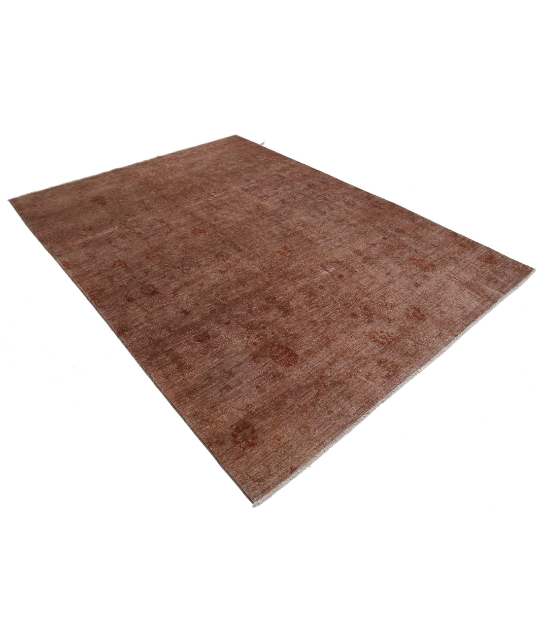 Overdye 6'5'' X 8'7'' Hand-Knotted Wool Rug 6'5'' x 8'7'' (193 X 258) / Brown / Red