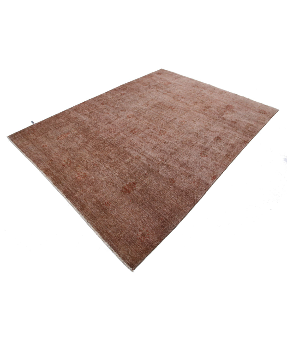 Overdye 6'5'' X 8'7'' Hand-Knotted Wool Rug 6'5'' x 8'7'' (193 X 258) / Brown / Red