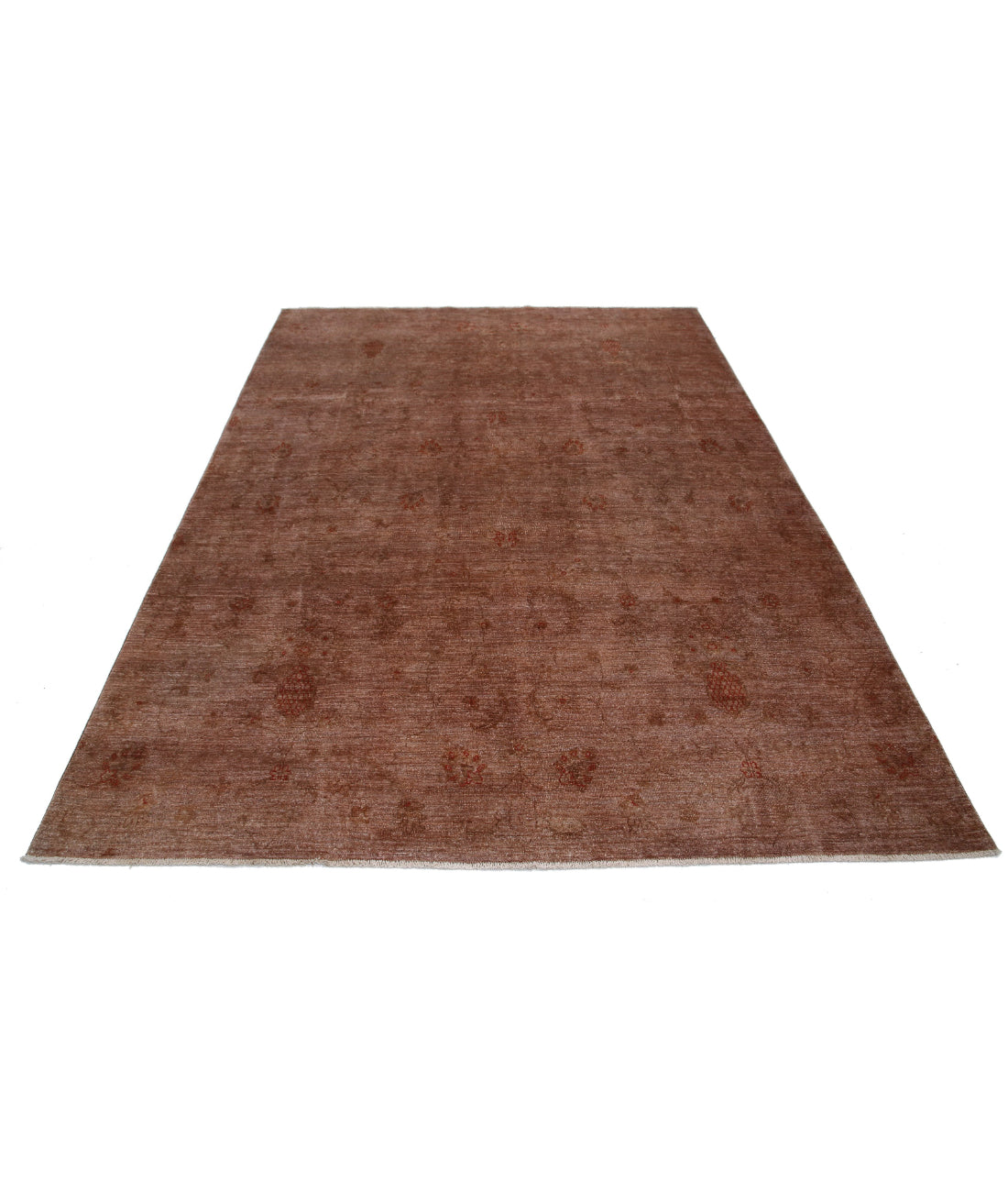 Overdye 6'5'' X 8'7'' Hand-Knotted Wool Rug 6'5'' x 8'7'' (193 X 258) / Brown / Red