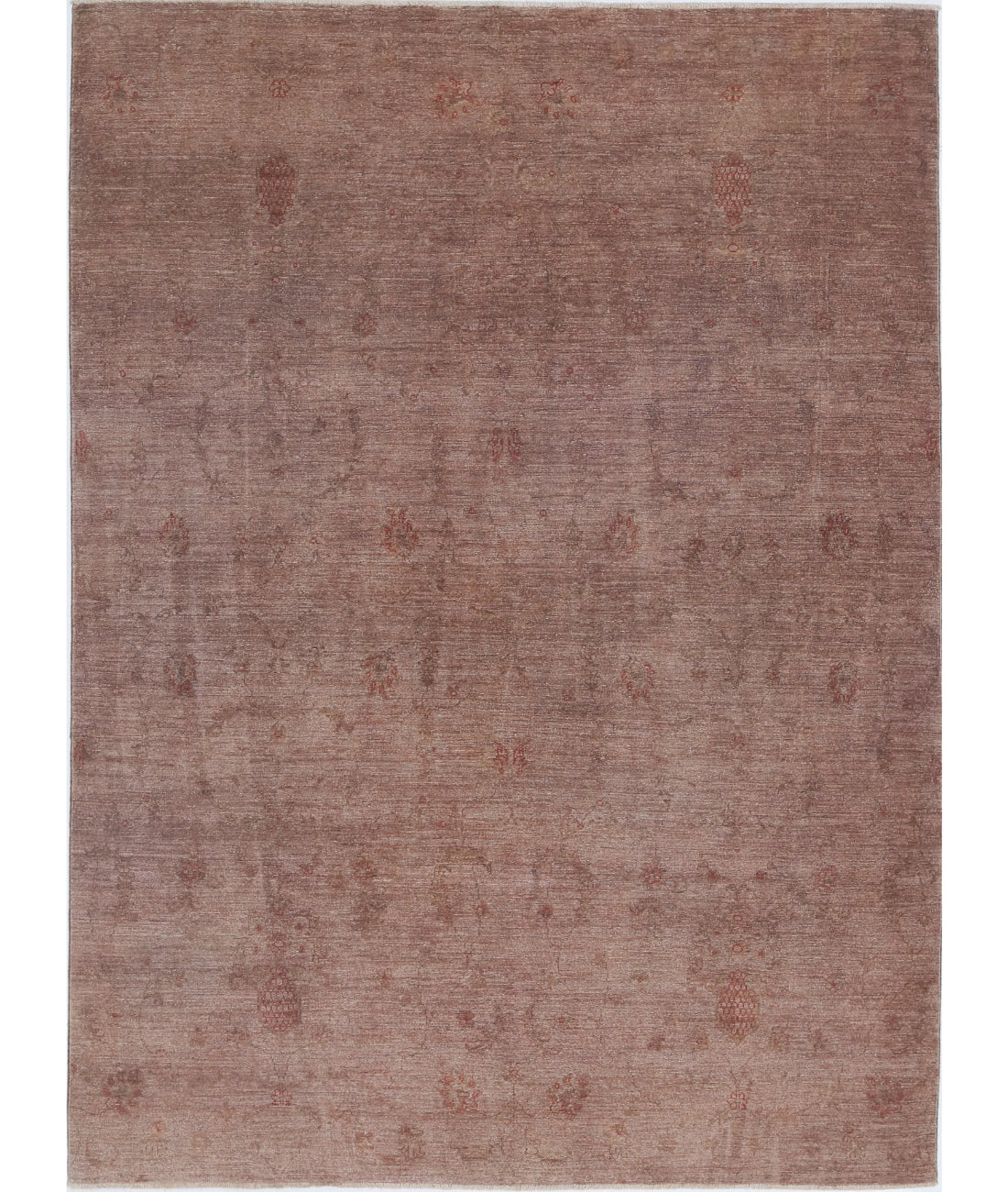 Overdye 6'5'' X 8'7'' Hand-Knotted Wool Rug 6'5'' x 8'7'' (193 X 258) / Brown / Red