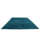 Overdye 10'3'' X 12'4'' Hand-Knotted Wool Rug 10'3'' x 12'4'' (308 X 370) / Teal / Teal