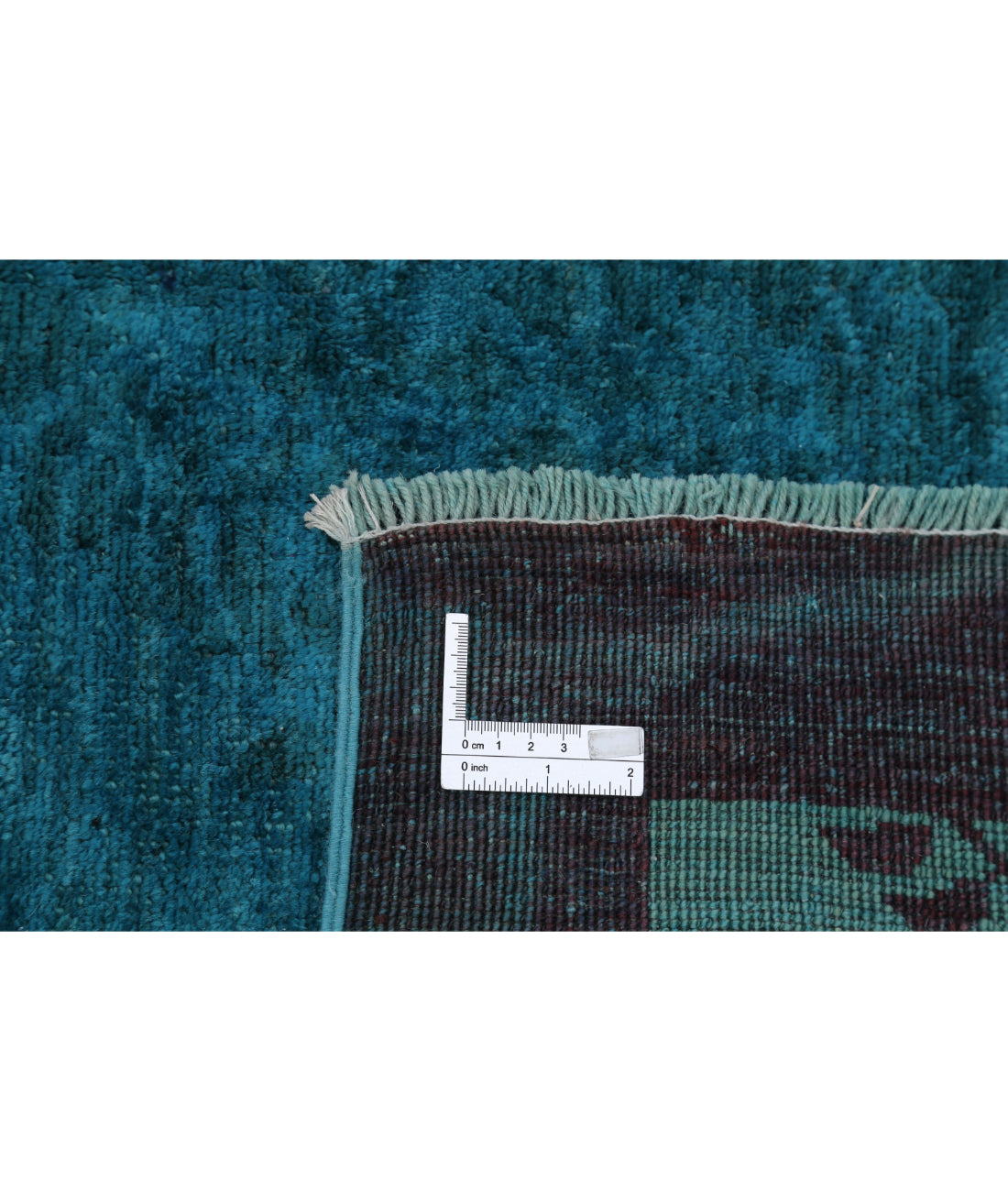 Overdye 10'3'' X 12'4'' Hand-Knotted Wool Rug 10'3'' x 12'4'' (308 X 370) / Teal / Teal