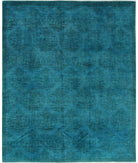 Overdye 10'3'' X 12'4'' Hand-Knotted Wool Rug 10'3'' x 12'4'' (308 X 370) / Teal / Teal