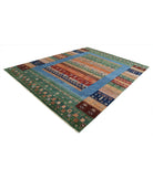 Gabbeh 8'2'' X 10'5'' Hand-Knotted Wool Rug 8'2'' x 10'5'' (245 X 313) / Green / Blue