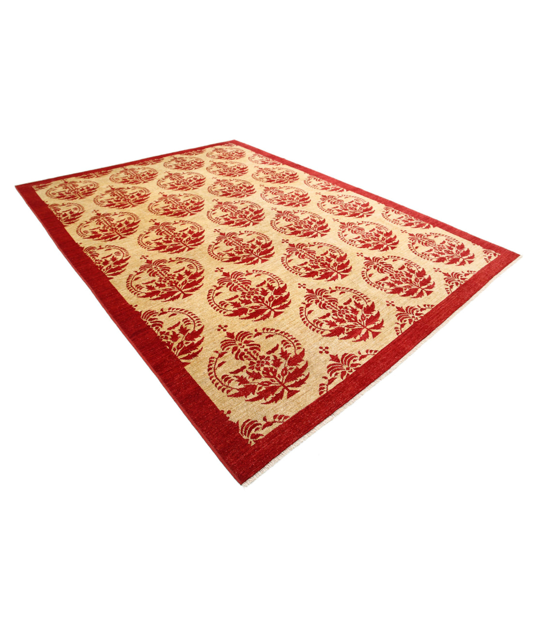 Modcar 8'4'' X 11'5'' Hand-Knotted Wool Rug 8'4'' x 11'5'' (250 X 343) / Beige / Red