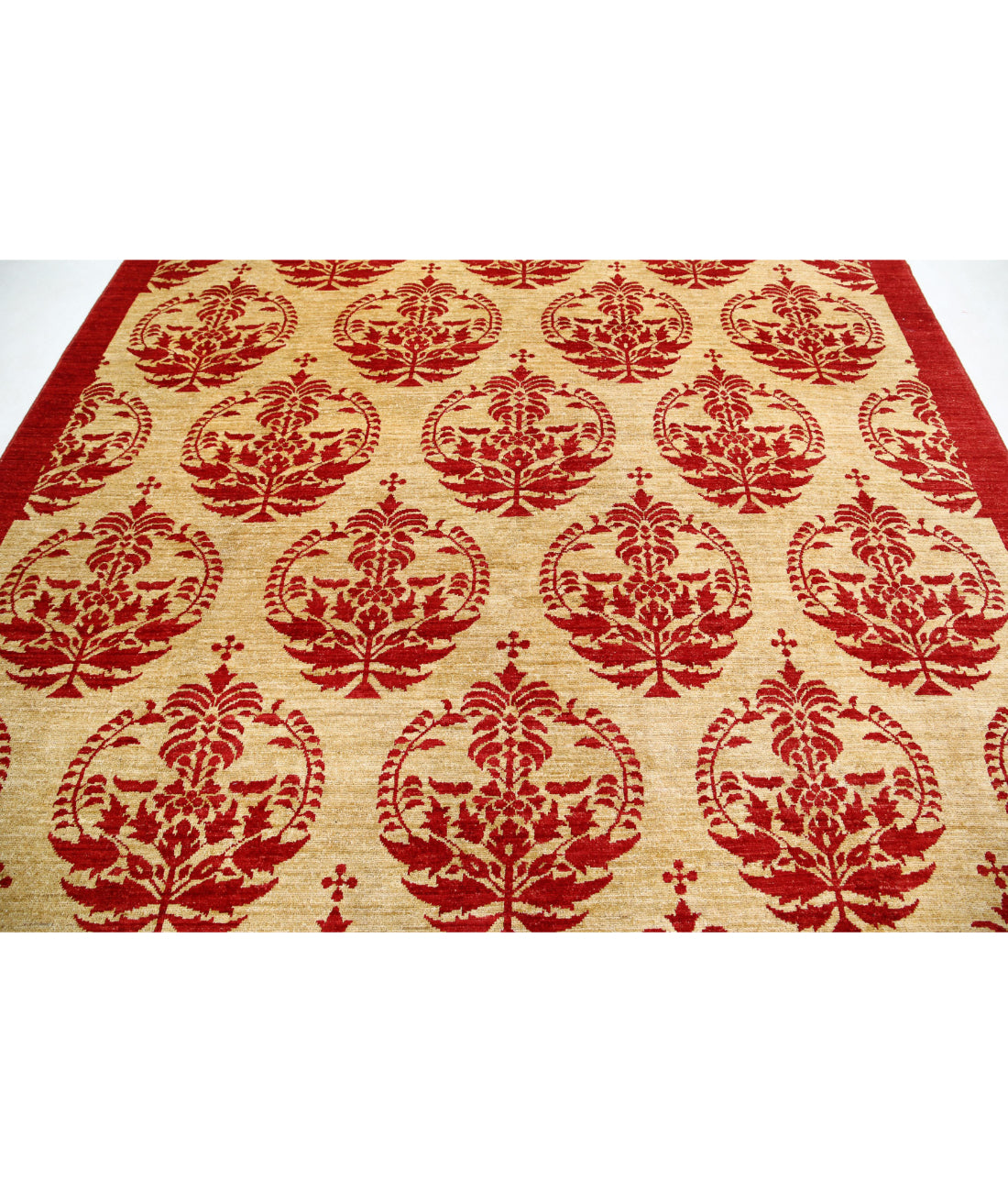 Modcar 8'4'' X 11'5'' Hand-Knotted Wool Rug 8'4'' x 11'5'' (250 X 343) / Beige / Red