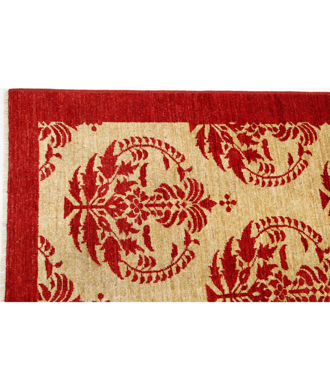 Modcar 8'4'' X 11'5'' Hand-Knotted Wool Rug 8'4'' x 11'5'' (250 X 343) / Beige / Red