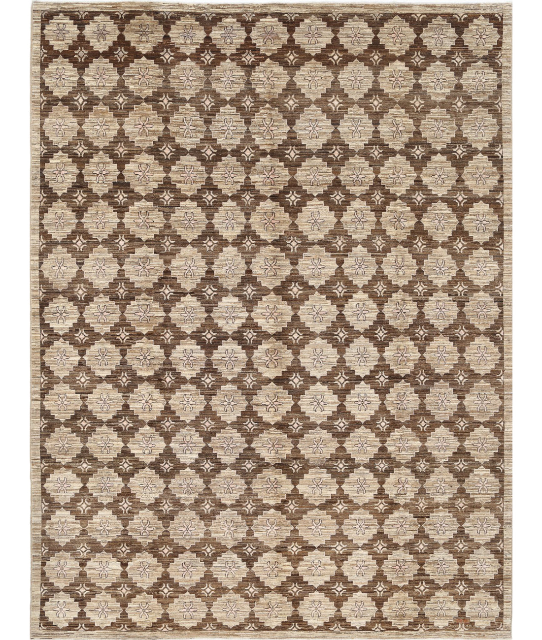 Modcar 8'9'' X 11'4'' Hand-Knotted Wool Rug 8'9'' x 11'4'' (263 X 340) / Brown / Grey