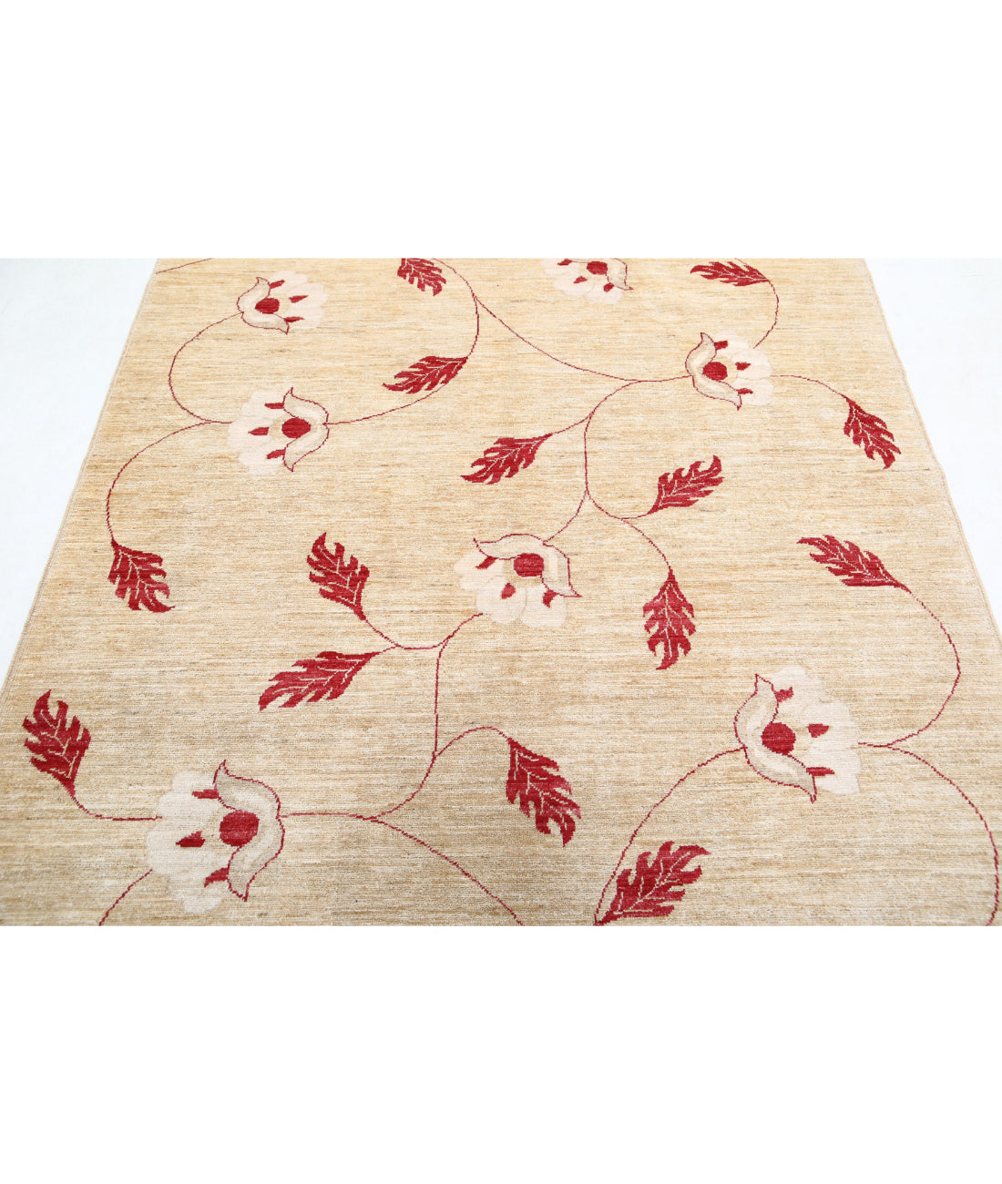 Modcar 5'2'' X 6'5'' Hand-Knotted Wool Rug 5'2'' x 6'5'' (155 X 193) / Beige / N/A