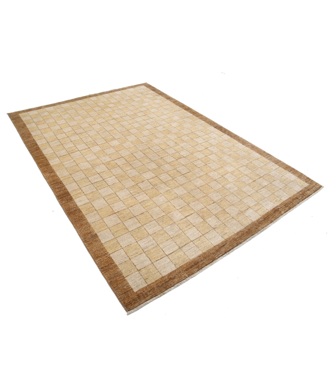 Modcar 5'11'' X 8'7'' Hand-Knotted Wool Rug 5'11'' x 8'7'' (178 X 258) / Beige / N/A