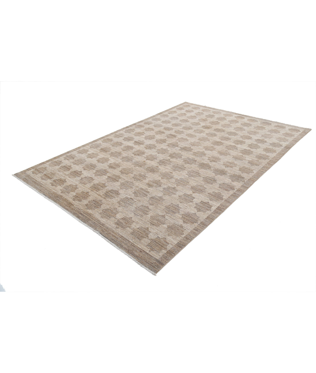 Modcar 6'4'' X 9'5'' Hand-Knotted Wool Rug 6'4'' x 9'5'' (190 X 283) / Beige / N/A