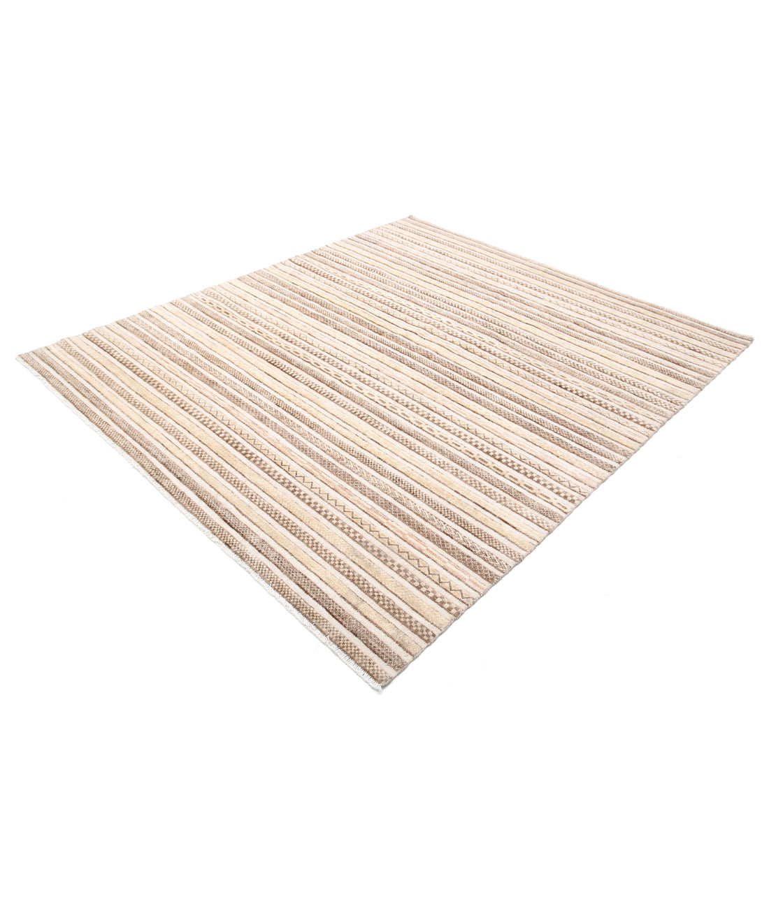 Modcar 6'7'' X 7'6'' Hand-Knotted Wool Rug 6'7'' x 7'6'' (198 X 225) / Beige / N/A