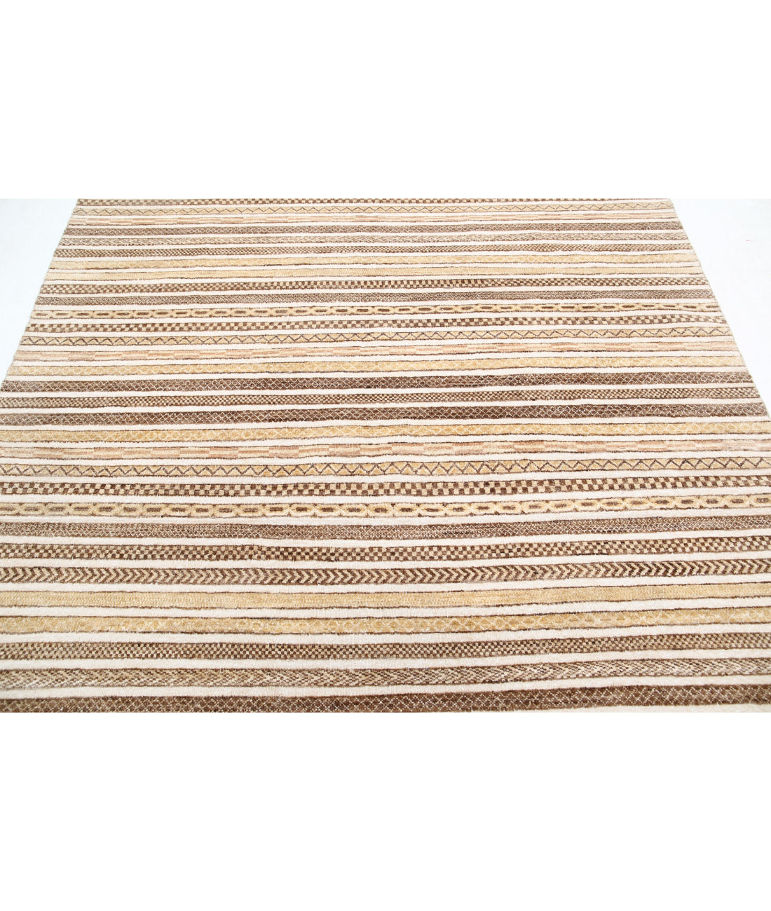 Modcar 6'7'' X 7'6'' Hand-Knotted Wool Rug 6'7'' x 7'6'' (198 X 225) / Beige / N/A