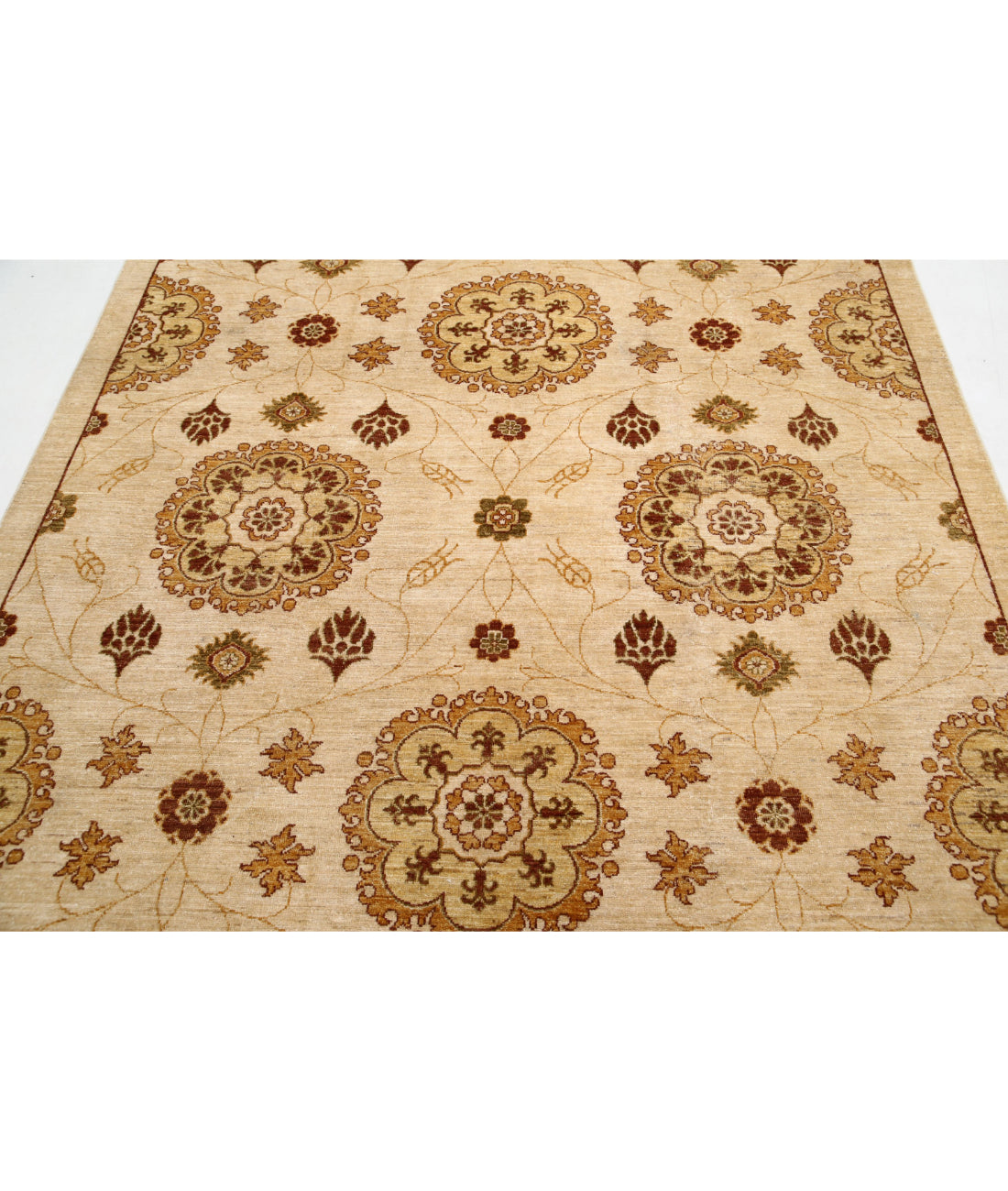 Modcar 6'6'' X 7'10'' Hand-Knotted Wool Rug 6'6'' x 7'10'' (195 X 235) / Beige / N/A