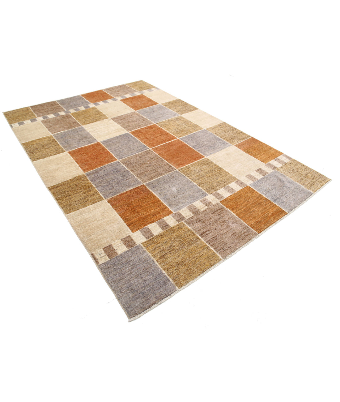 Modcar 6'5'' X 9'5'' Hand-Knotted Wool Rug 6'5'' x 9'5'' (193 X 283) / Beige / N/A