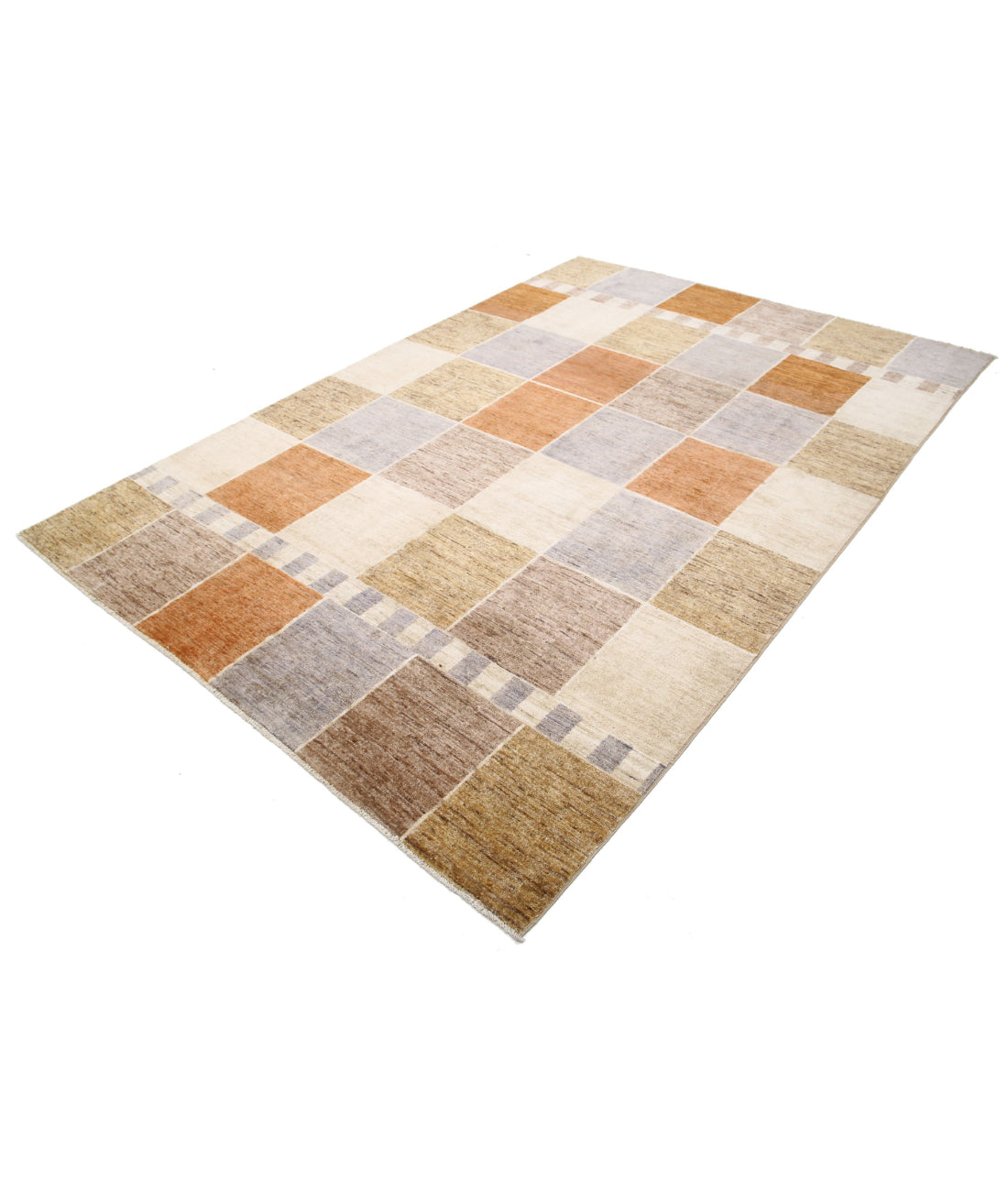 Modcar 6'5'' X 9'5'' Hand-Knotted Wool Rug 6'5'' x 9'5'' (193 X 283) / Beige / N/A