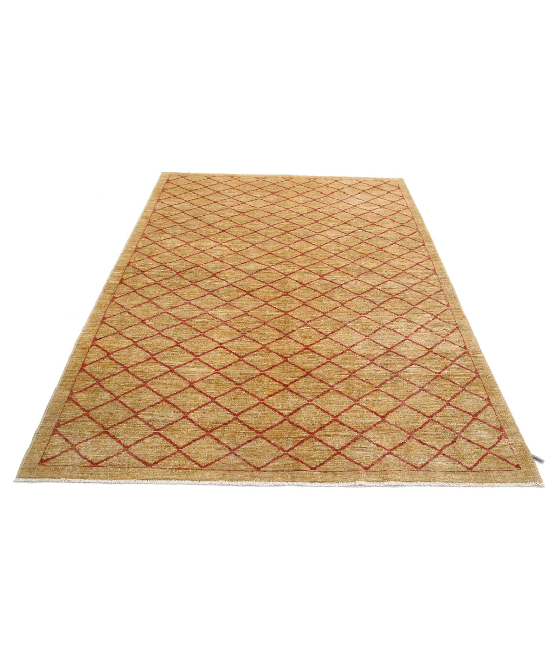 Modcar 5'7'' X 7'7'' Hand-Knotted Wool Rug 5'7'' x 7'7'' (168 X 228) / Beige / N/A