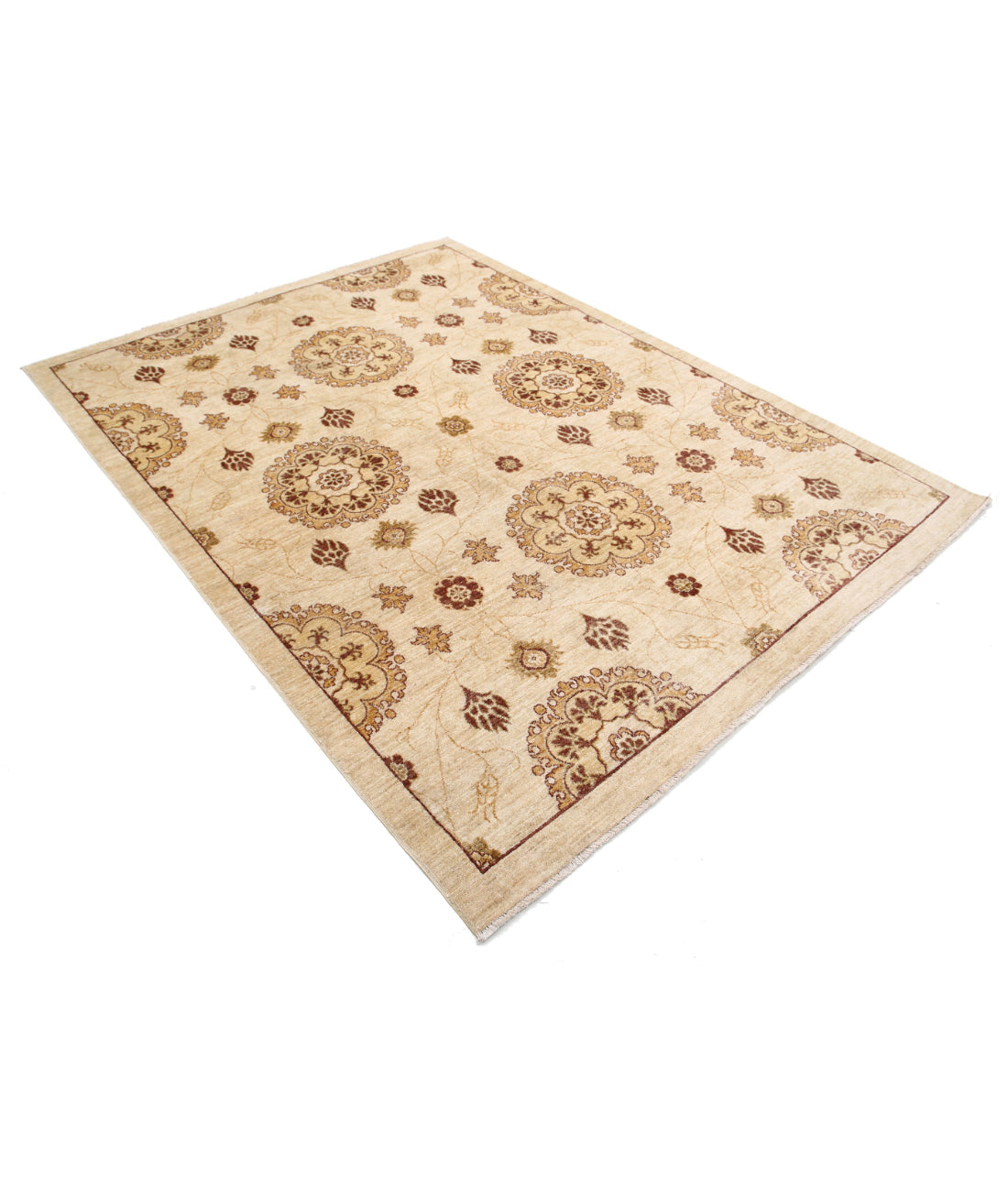 Modcar 6'2'' X 8'2'' Hand-Knotted Wool Rug 6'2'' x 8'2'' (185 X 245) / Beige / N/A