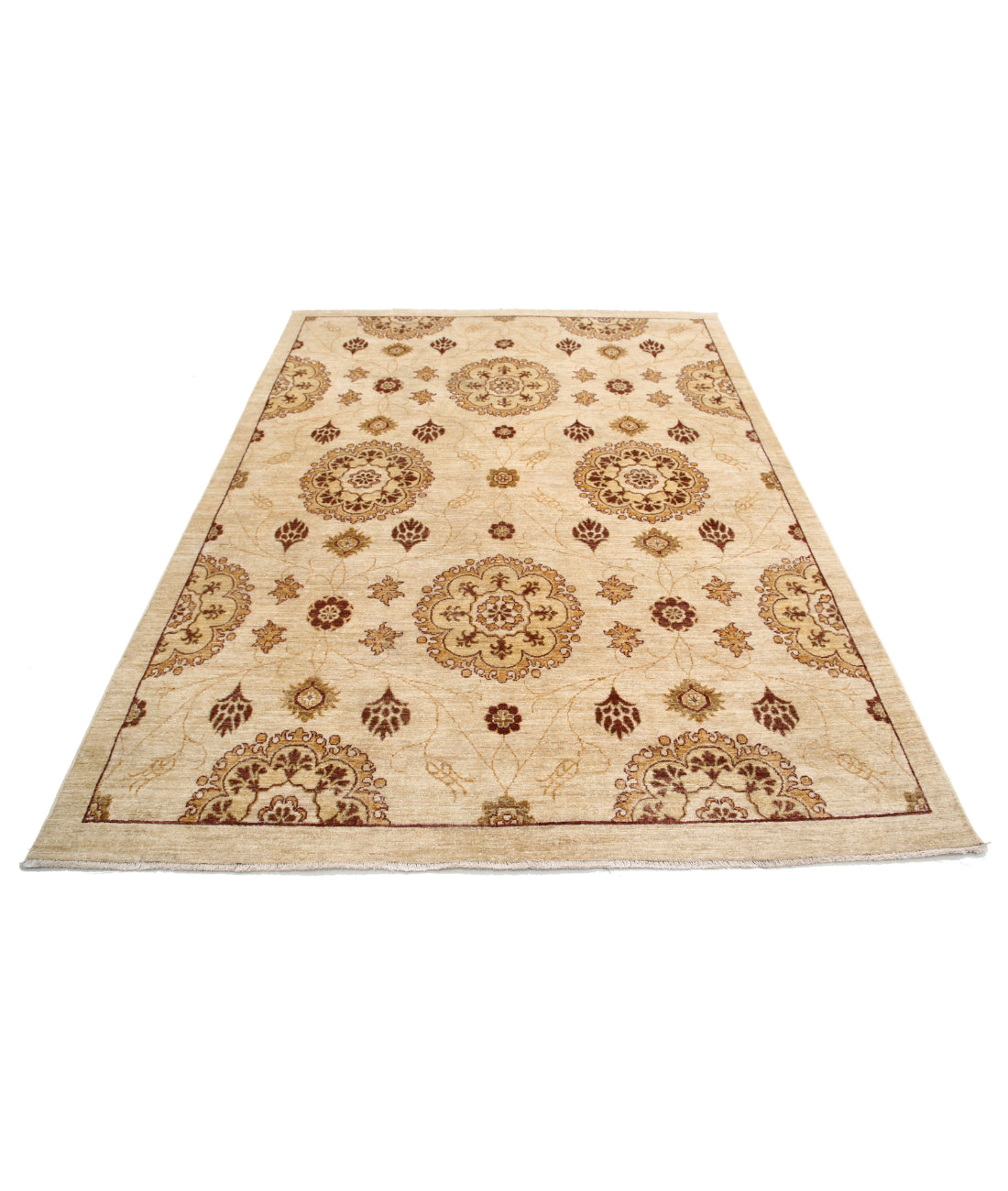 Modcar 6'2'' X 8'2'' Hand-Knotted Wool Rug 6'2'' x 8'2'' (185 X 245) / Beige / N/A