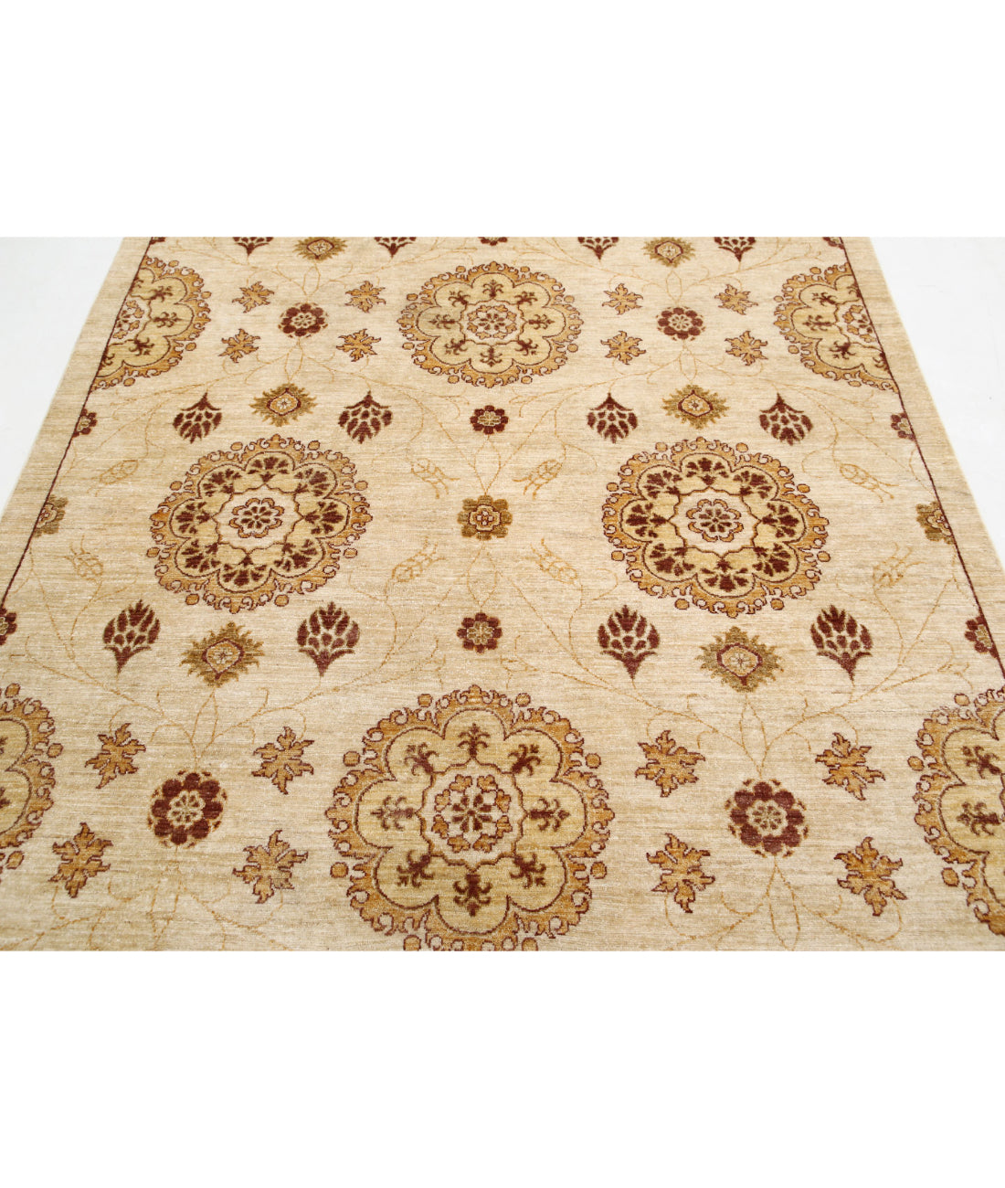 Modcar 6'2'' X 8'2'' Hand-Knotted Wool Rug 6'2'' x 8'2'' (185 X 245) / Beige / N/A