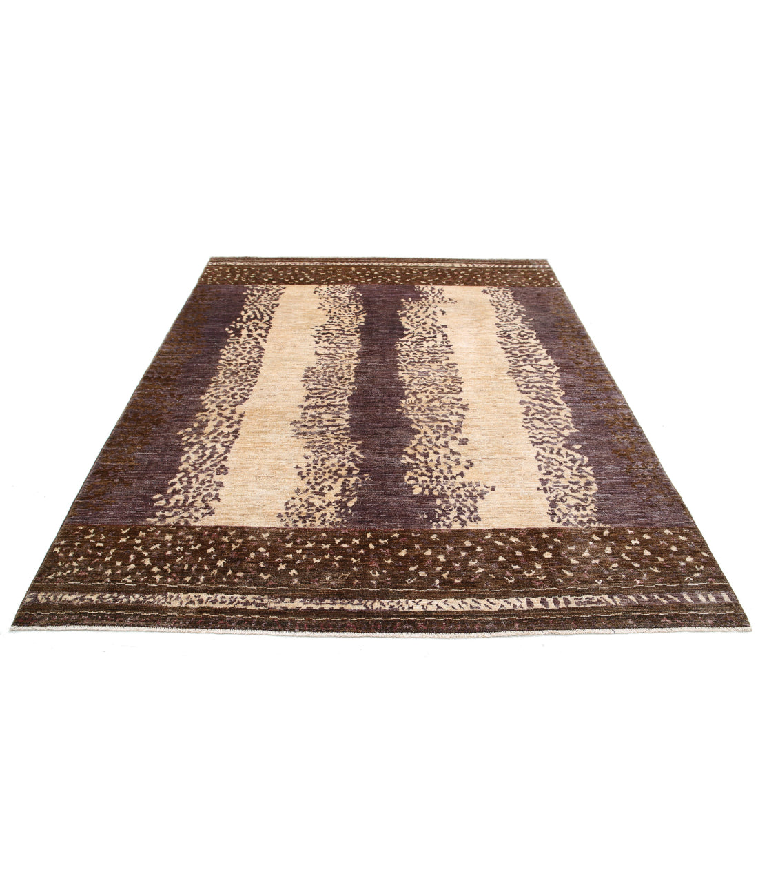 Modcar 6'7'' X 8'0'' Hand-Knotted Wool Rug 6'7'' x 8'0'' (198 X 240) / Beige / N/A