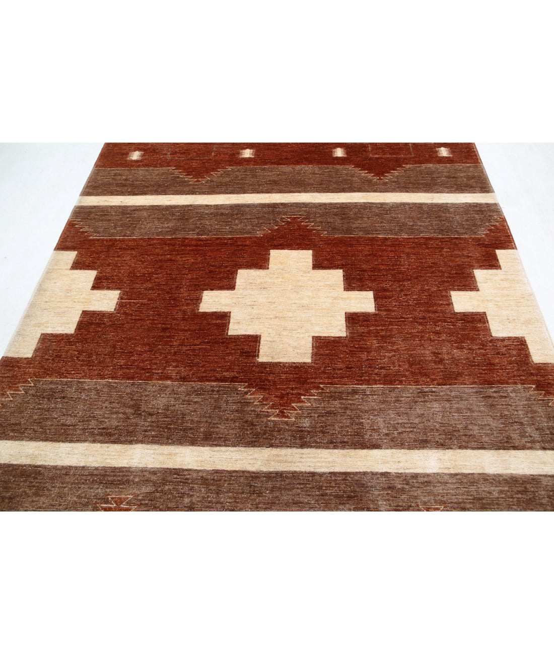 Modcar 6'2'' X 7'9'' Hand-Knotted Wool Rug 6'2'' x 7'9'' (185 X 233) / Beige / N/A