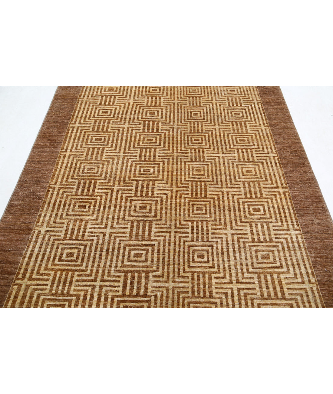 Modcar 5'5'' X 8'7'' Hand-Knotted Wool Rug 5'5'' x 8'7'' (163 X 258) / Beige / N/A