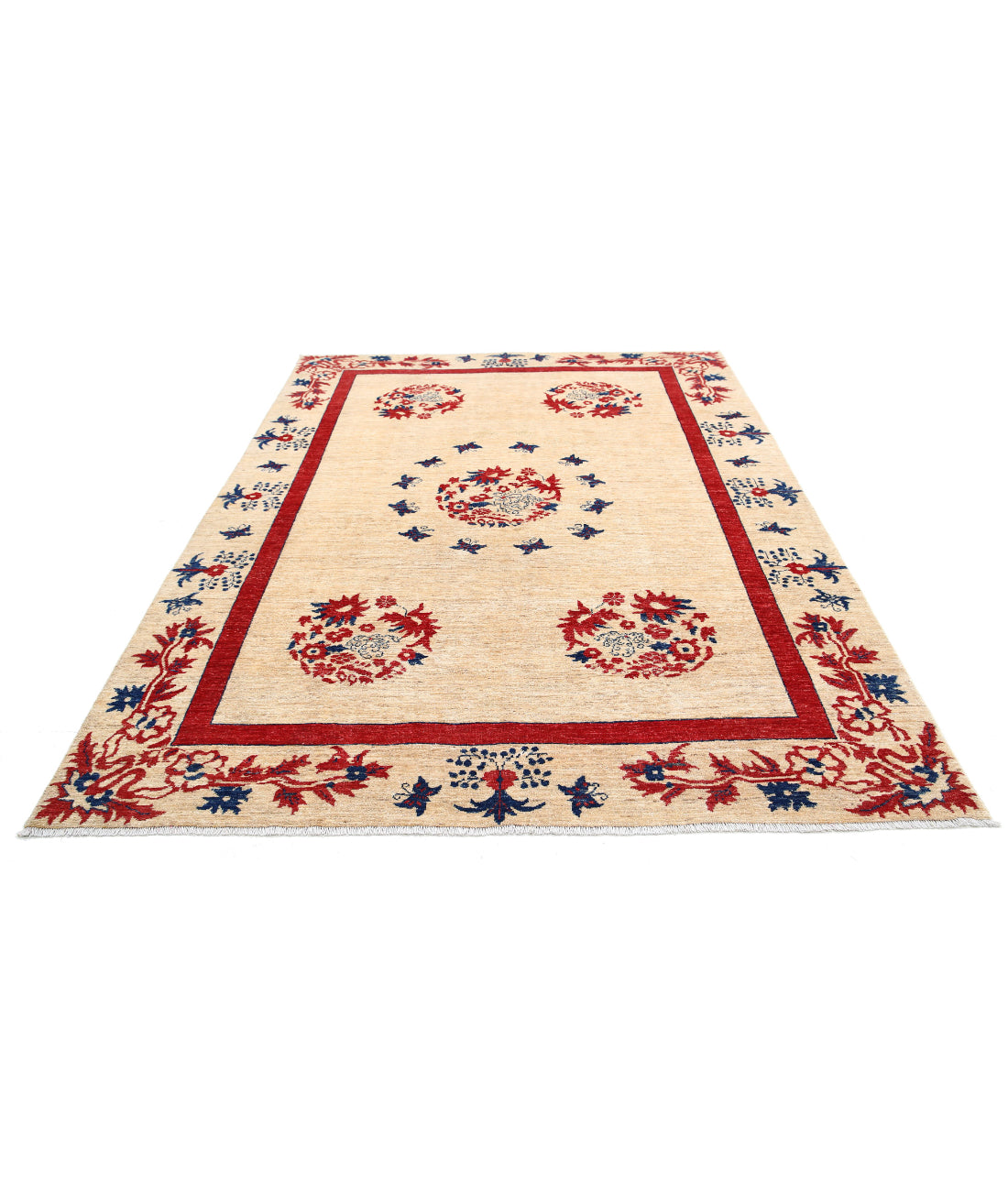 Modcar 6'9'' X 9'4'' Hand-Knotted Wool Rug 6'9'' x 9'4'' (203 X 280) / Beige / N/A