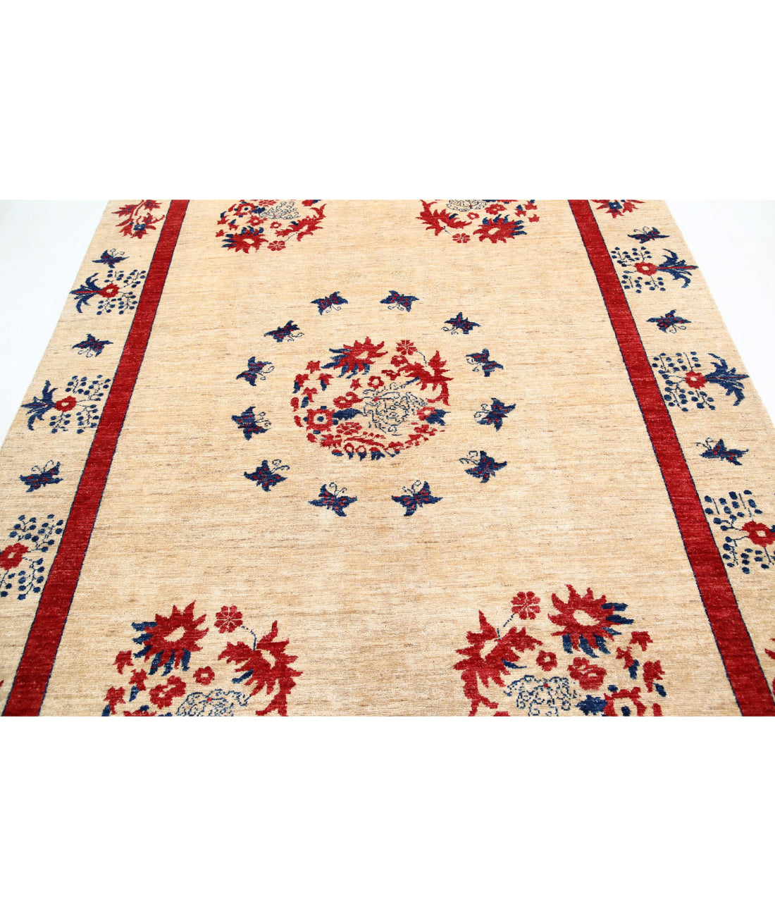 Modcar 6'9'' X 9'4'' Hand-Knotted Wool Rug 6'9'' x 9'4'' (203 X 280) / Beige / N/A