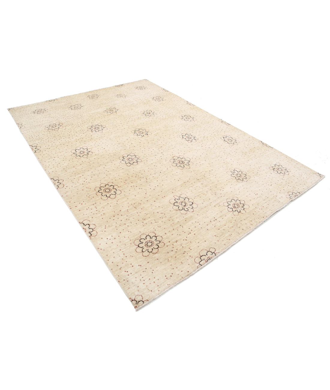 Modcar 6'9'' X 9'5'' Hand-Knotted Wool Rug 6'9'' x 9'5'' (203 X 283) / Beige / N/A